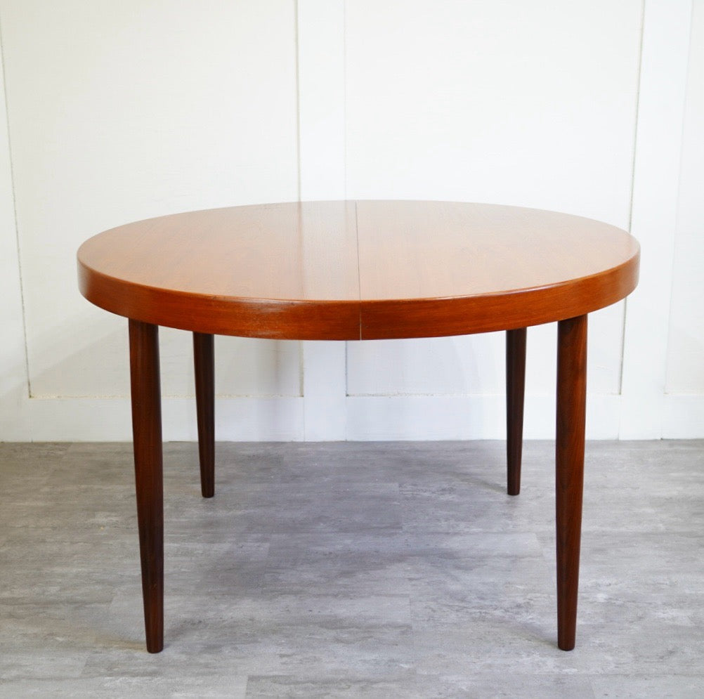 北欧ヴィンテージ エクステンションラウンドテーブル チーク材