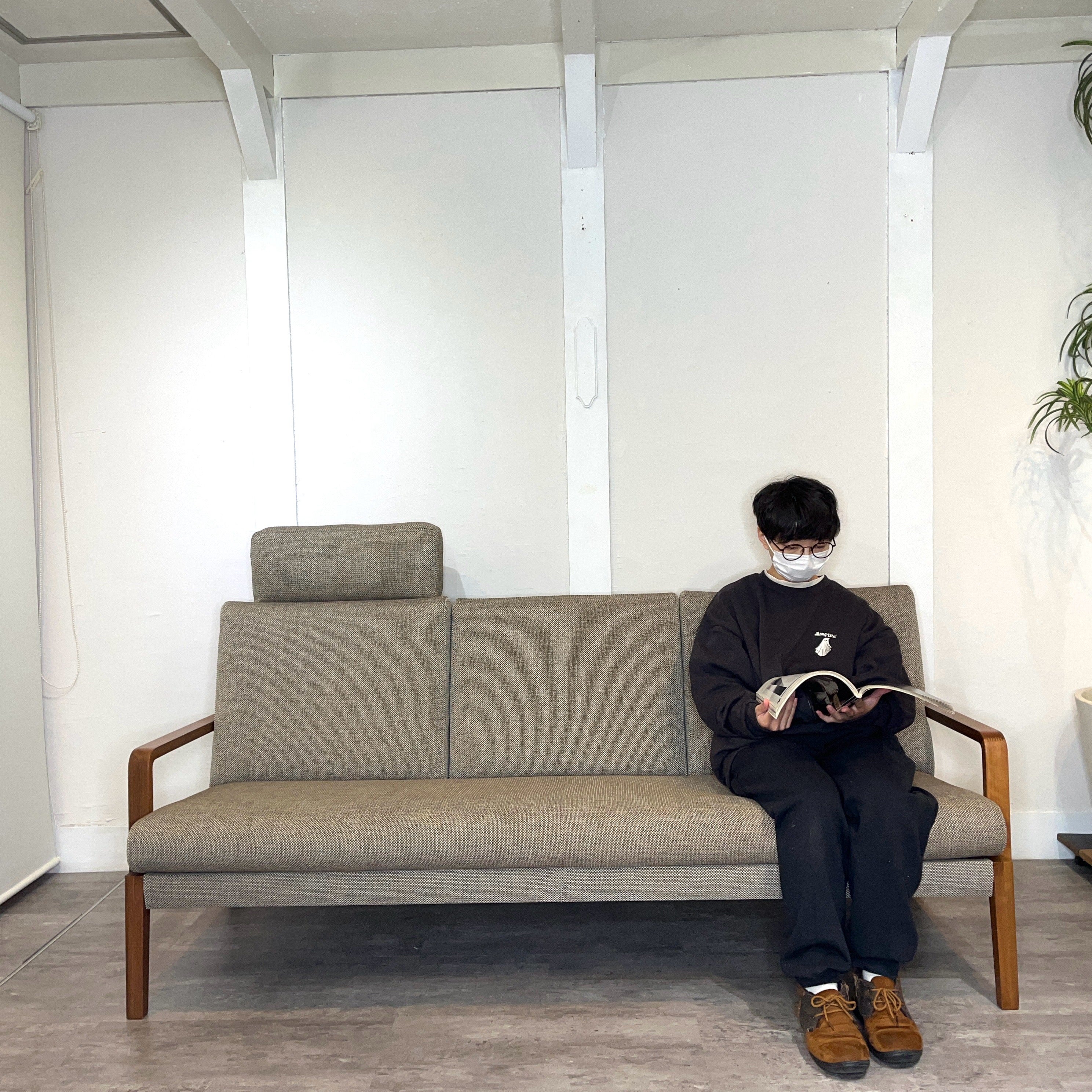 カリモク家具 karimoku WUモデル 3人掛けソファ WU4503 ヘッドレスト