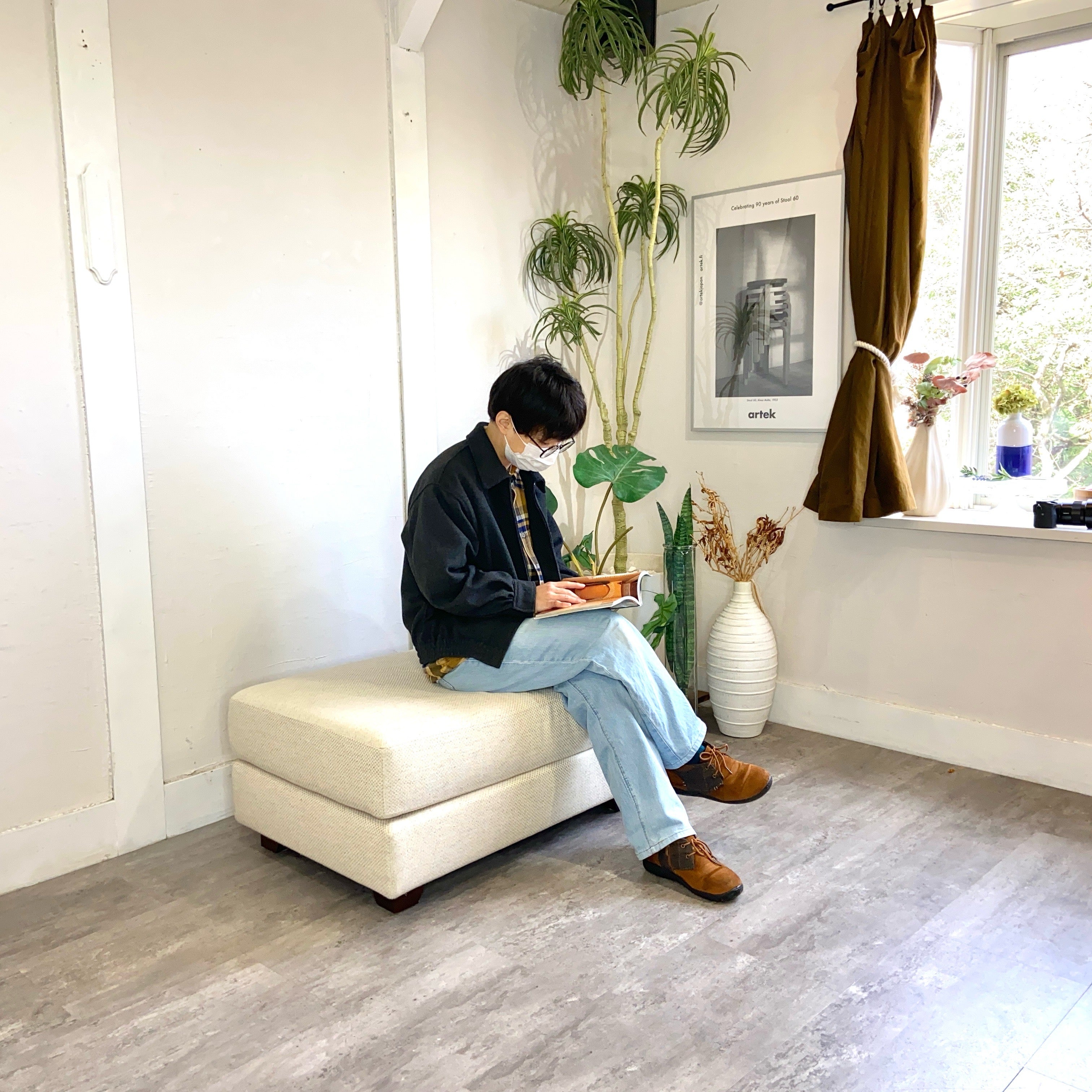 フクラ / HUKLA レガト / REGATO スツール オットマン 白 ホワイト