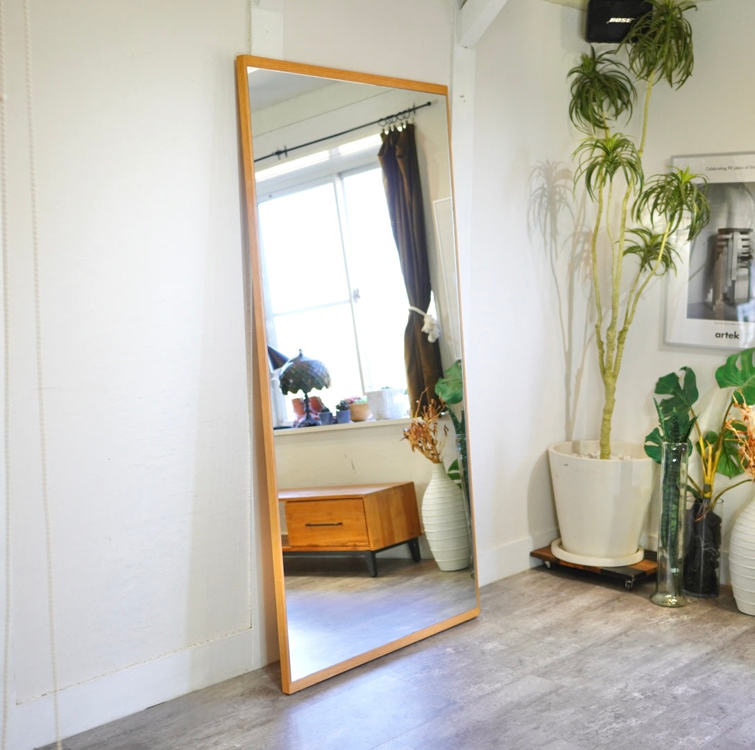 塩川光明堂 コムミラー002 姿見 全身鏡 180×90 オーク 中古 大き目