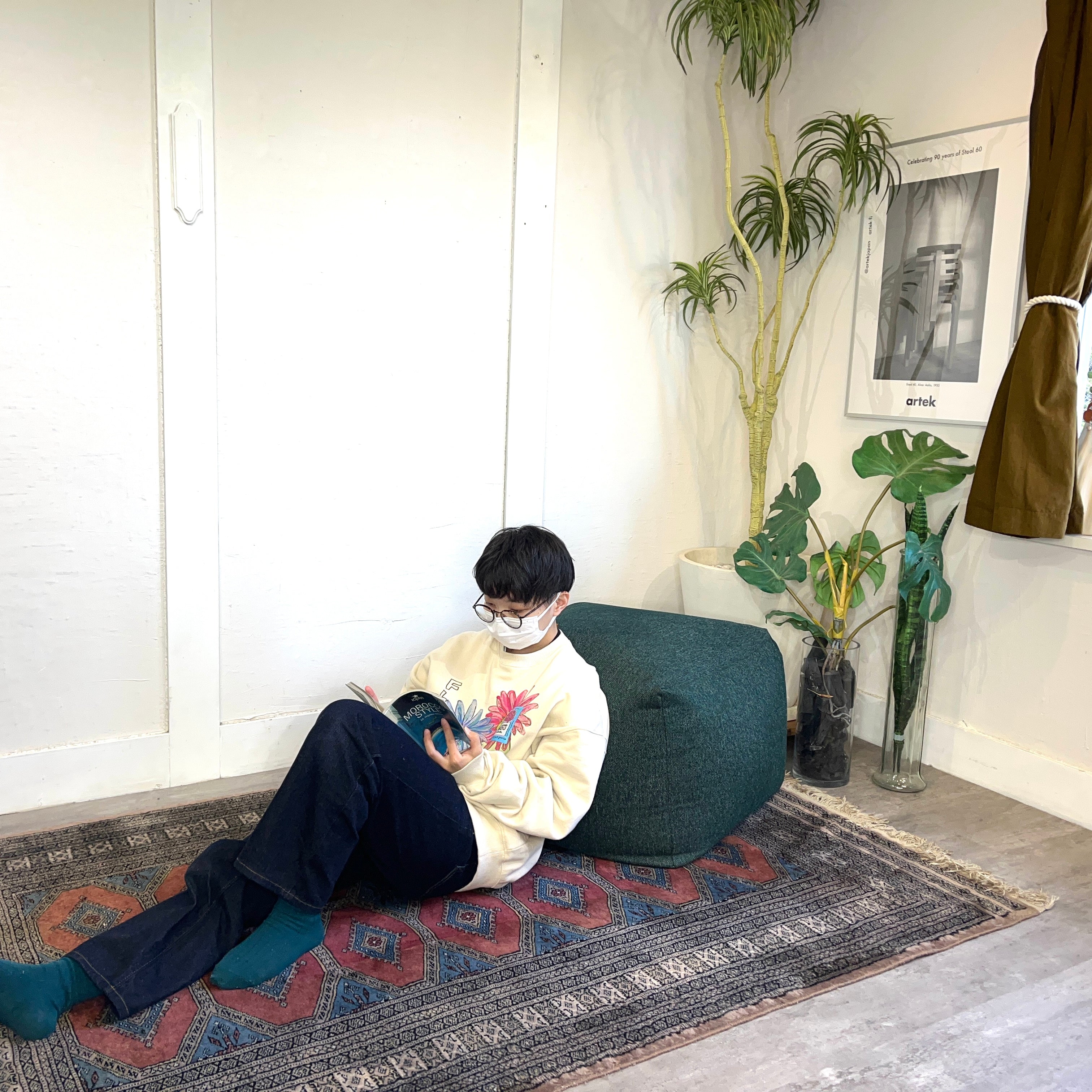 ヘイ / HAY POUF フロアクッション デンマーク 中古 ブルー オットマン