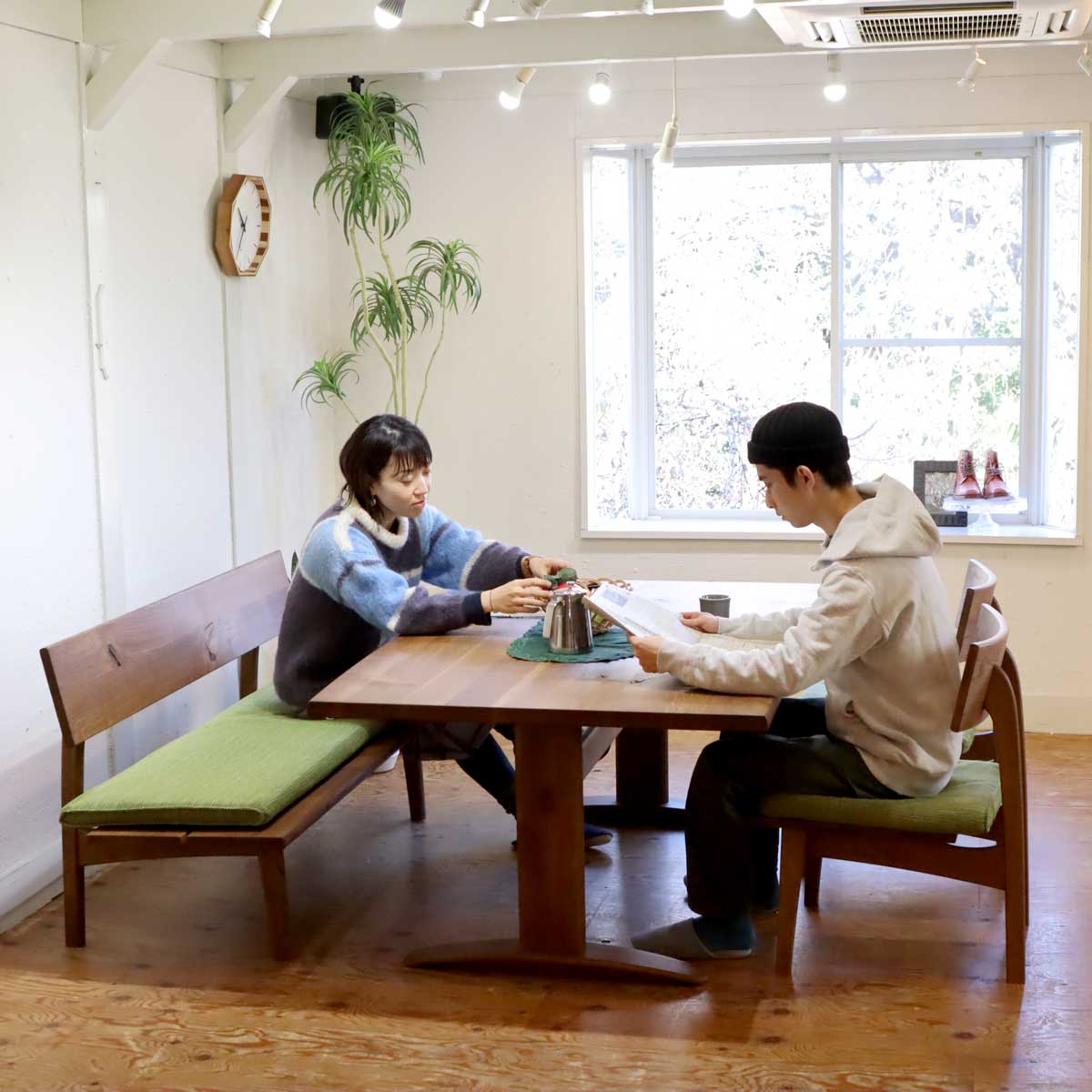 飛騨産業 キツツキ 森のことば ダイニング4点セット テーブル チェア