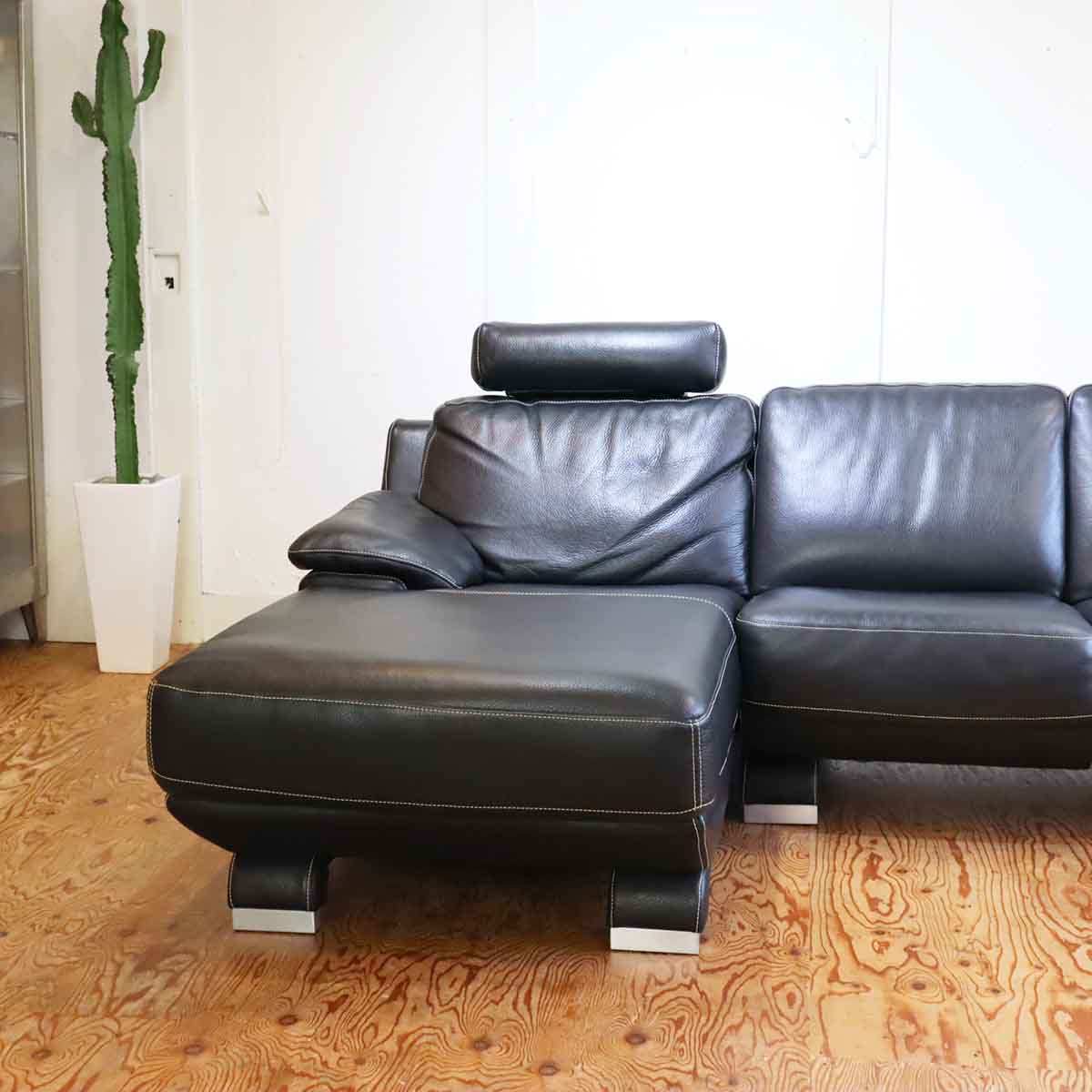 IDC大塚家具 カウチソファ L/S LUXE-01 リュクス L字ソファ 本革