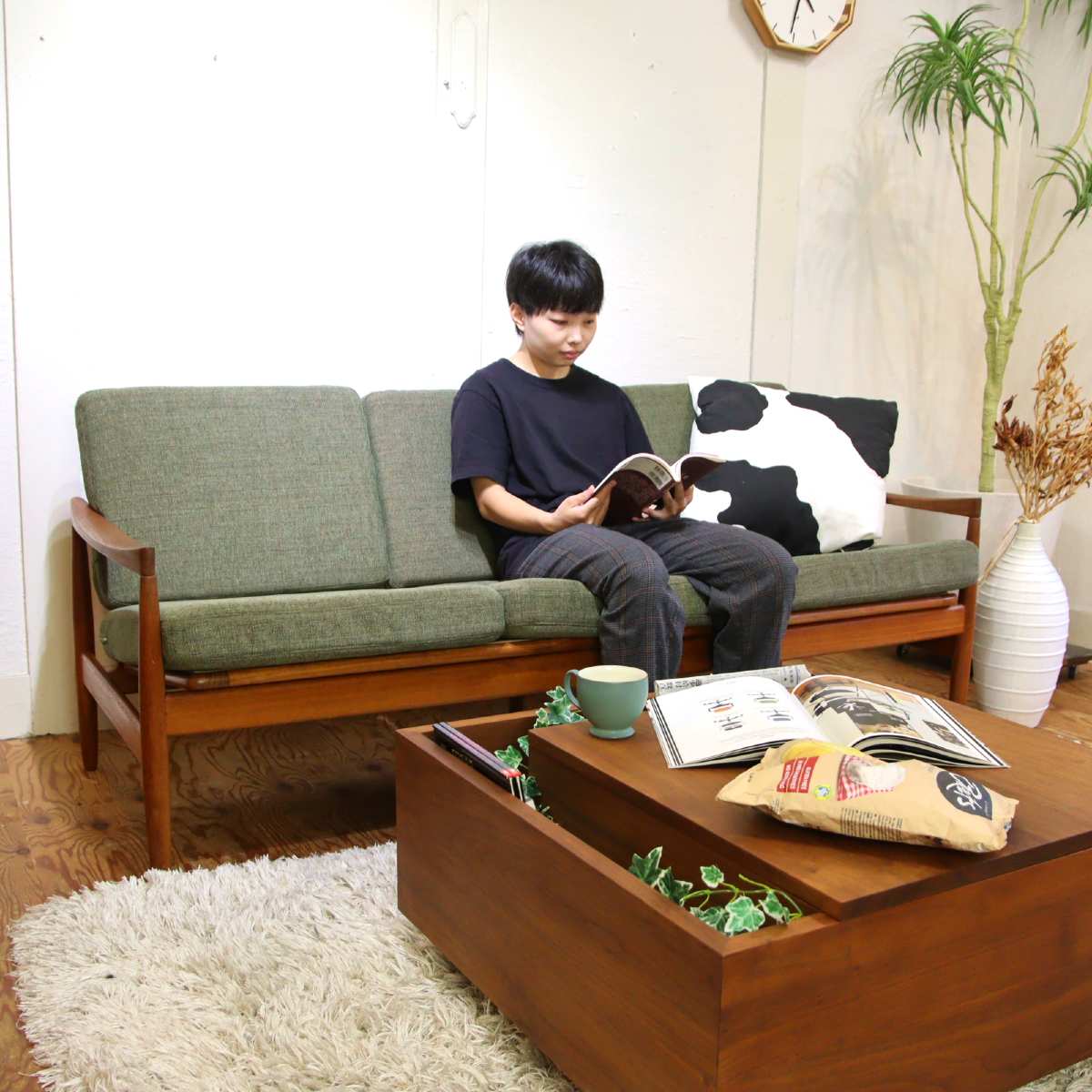 SKIVE MOBELFABRIK トリプルソファ チーク 3人掛けソファ 北欧