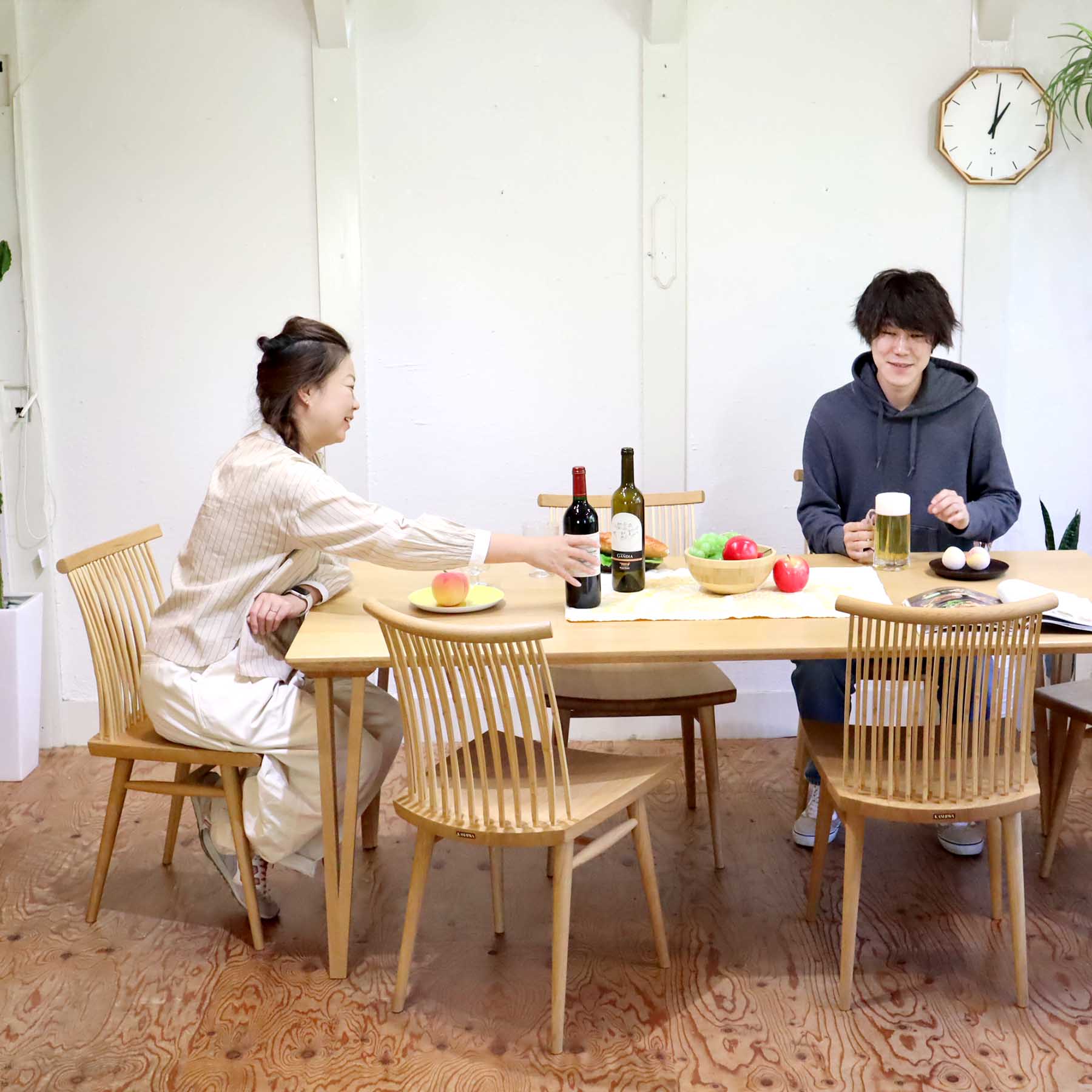 柏木工/KASHIWA｜ダイニングチェア 竹 ナラ無垢材 住宅展示場展示品