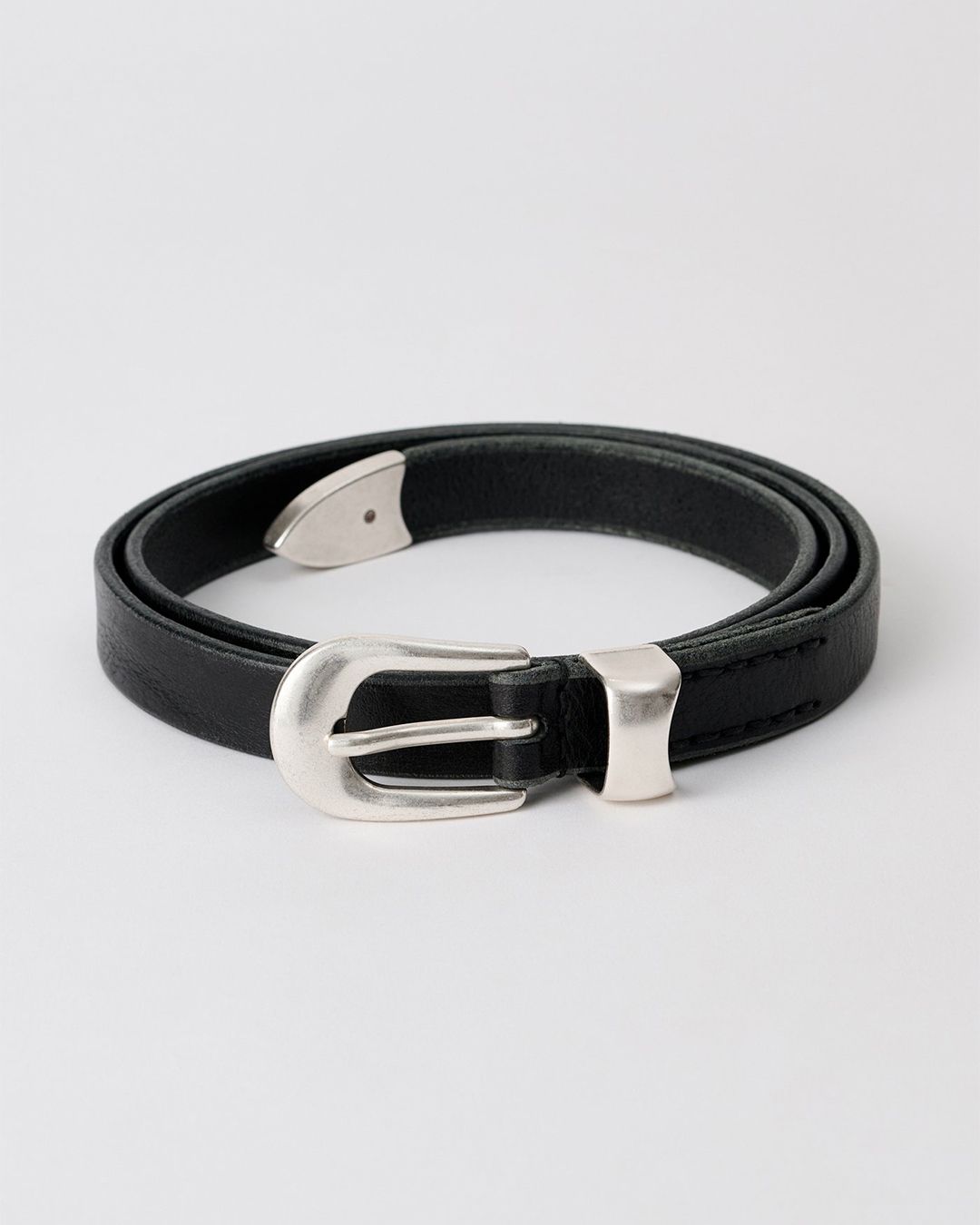 OUR LEGACY - 2 CM BELT Black Lether | River