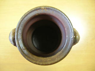 備前焼、花瓶、よう変、柴岡正志作。 備前焼、花瓶、よう変、柴岡正志