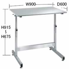 作業台 ステンレス 平らな天板、下段付き 高さ調整可能足付き。 作業台