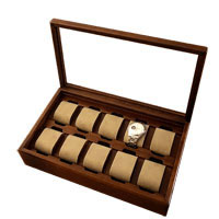 ウォッチボックス [腕時計,4個入れ,枕,布貼り,透明蓋]