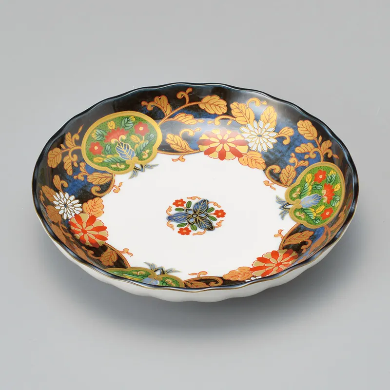 Y様へ感謝お嫁入り‼️涼やか星丸紋切子ボウル1客 錦手牡丹唐草小皿10客