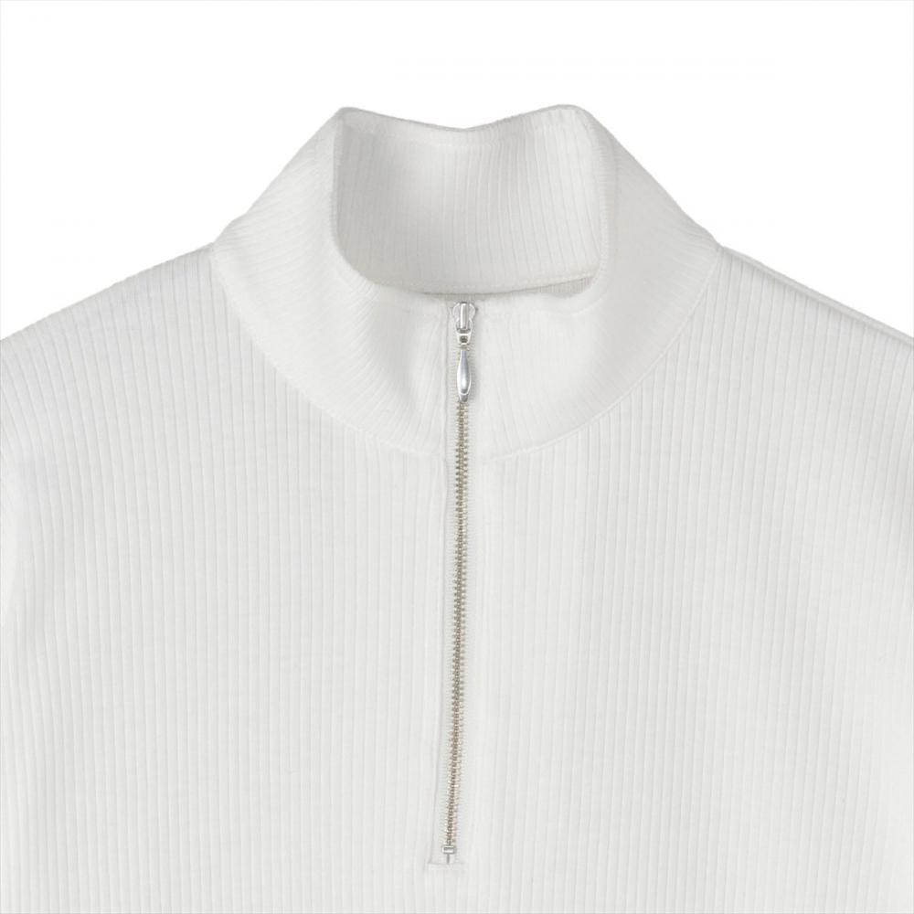 ハーフジップ ポロシャツ 半袖 メンズ(S ホワイト): 東京シャツ公式