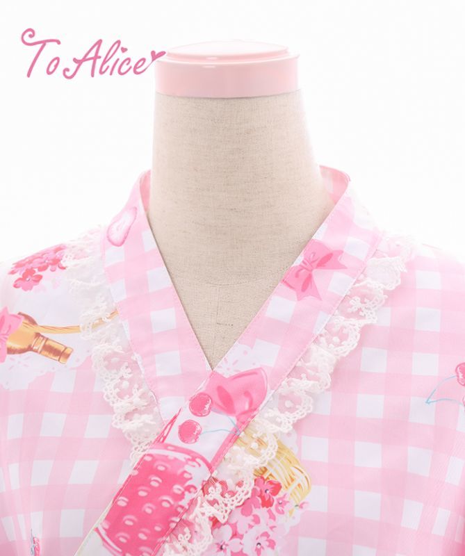 ToAlice】C2167いちごギンガムチェック浴衣セット - To Alice