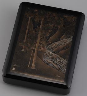 文箱 せせらぎ蒔絵は、研ぎ出し蒔絵が美しい清らかなせせらぎ蒔絵の文