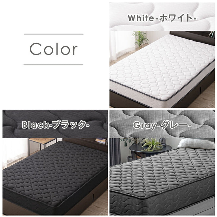 セミダブル］スチールローベッド マットレス付き ポケットコイル