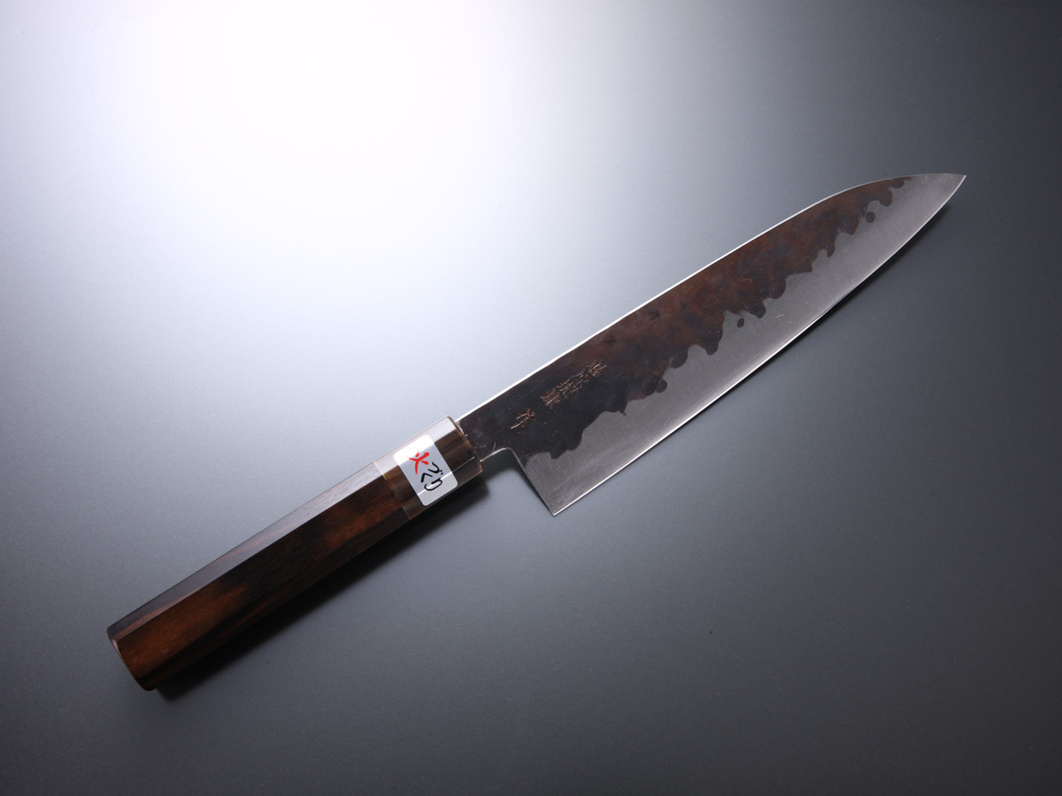 牛刀包丁 伝家の宝刀 八角黒檀柄仕様 | 藤原照康刃物工芸