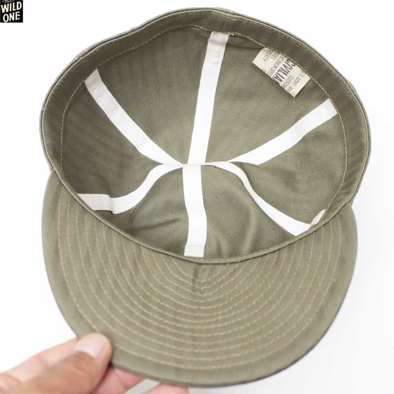 フリーホイーラーズ 【メカニックキャップ ＜オリーブ ＞ヘリンボーン
