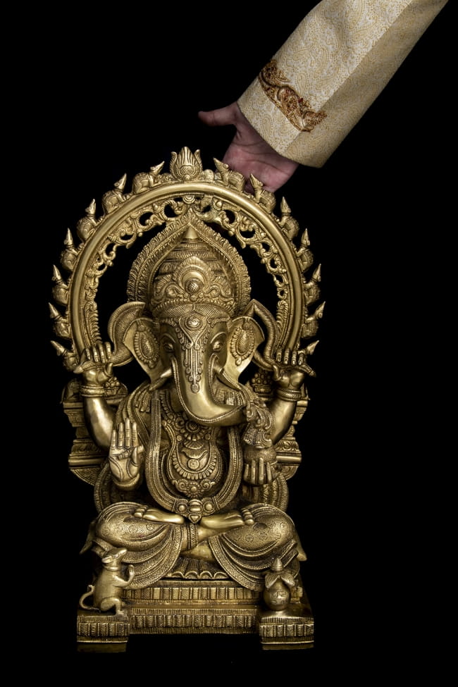 ブラス製 ガネーシャ像 (大型 高さ:約67cm) の通販[送料無料