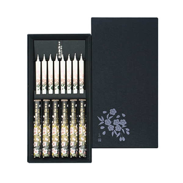 日本香堂】#37119 宇野千代のお線香 特撰淡墨の桜 絵ローソクセット