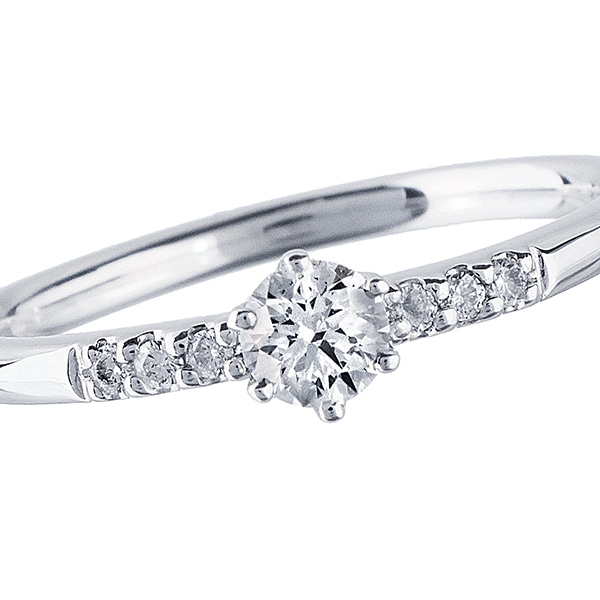 プラチナ鑑定書付ダイヤモンドリング（0.18カラット）(RKR314