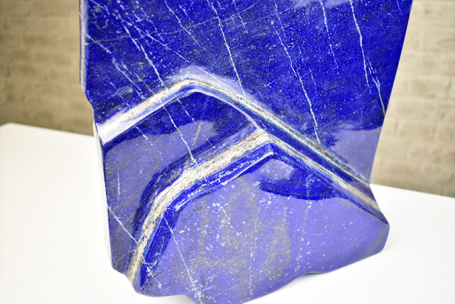 特大】アフガニスタン産ラピスラズリ ブロックポリッシュ原石｜アップ