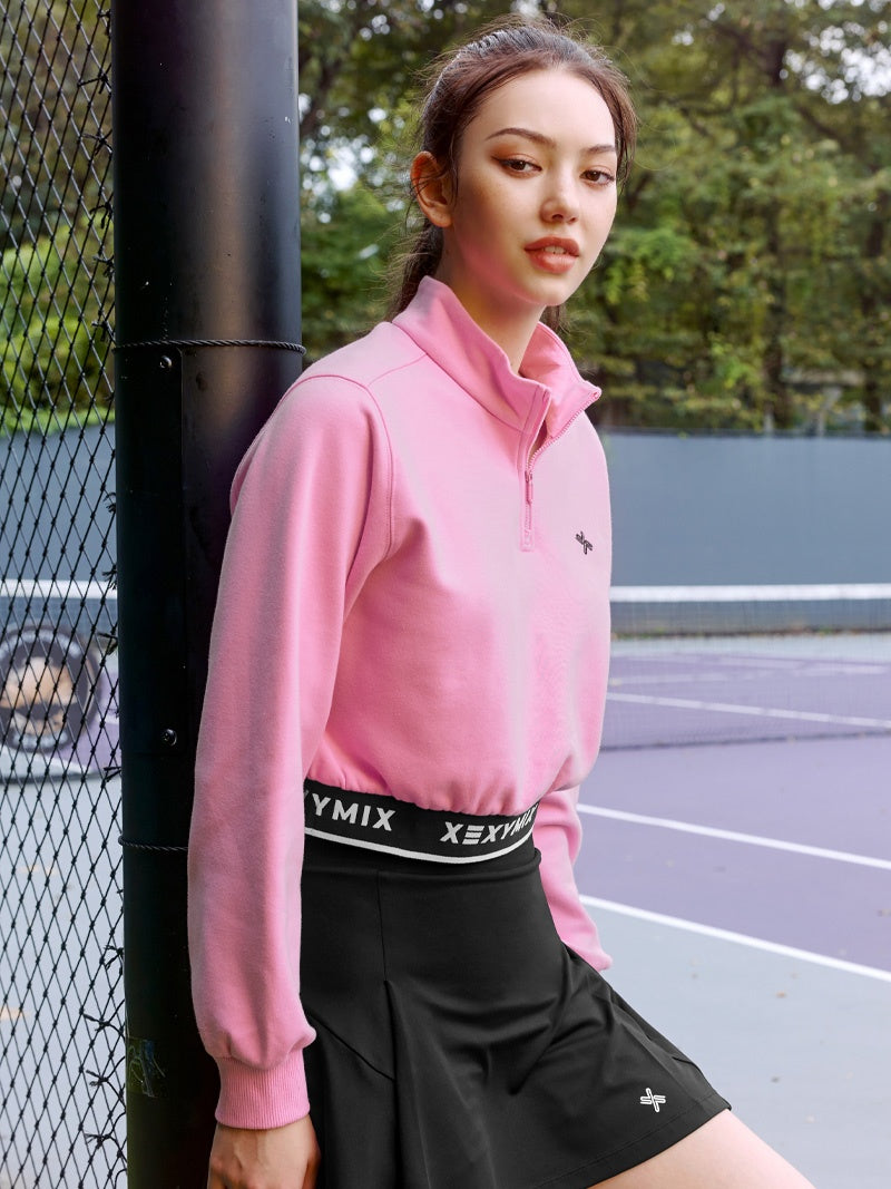 XTFHZ02J3 裏起毛 ロゴバンド ハイネック トレーナー