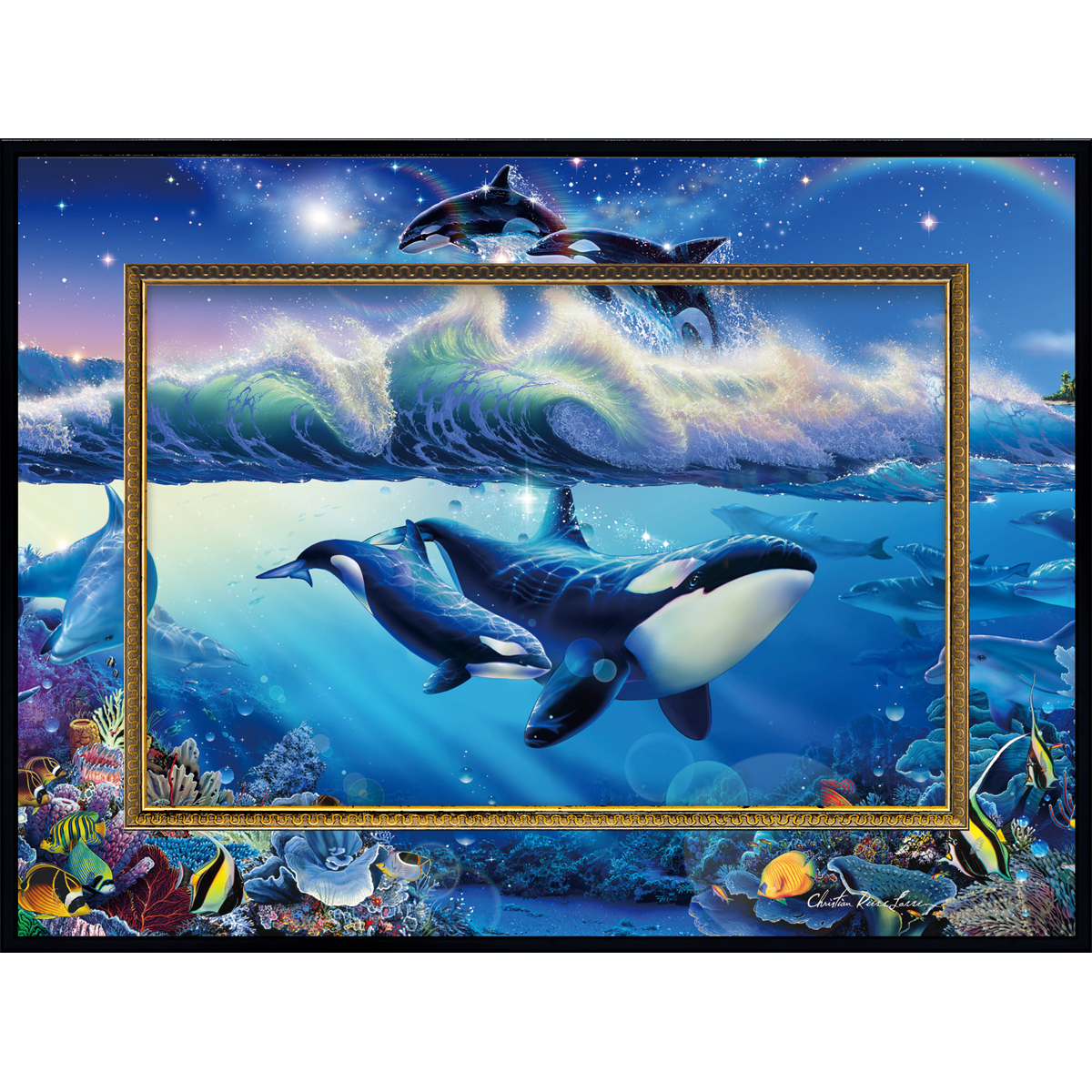 クリスチャン・リース・ラッセン ビッグアート「ブルーワールド2（M