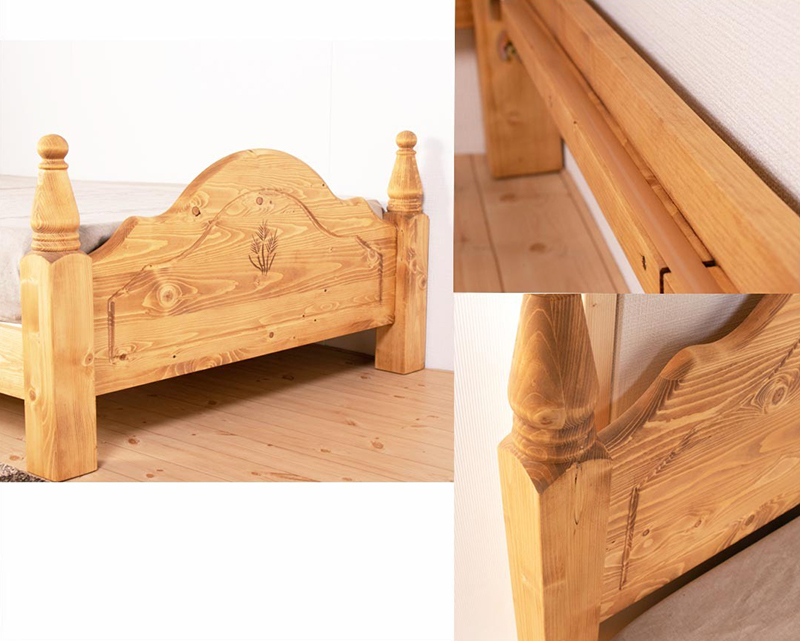 ベッド ダブルベッド パイン無垢 スノコ カントリー家具 【デンバー