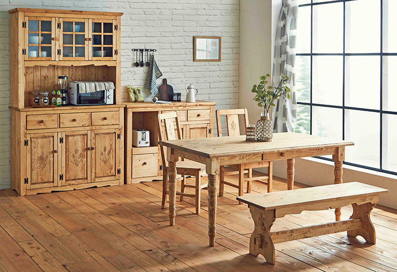 食器棚 120幅 ダイニングボード アメリカンカントリー 【デンバー