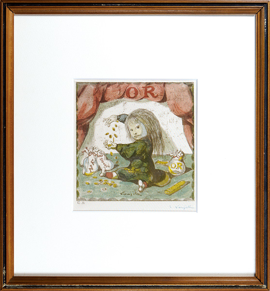 藤田嗣治（レオナール・フジタ）「四十雀より 「金貨」」 | 山田書店