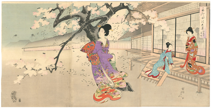 周延「千代田之大奥 お庭の夜桜」 | 山田書店美術部オンラインストア