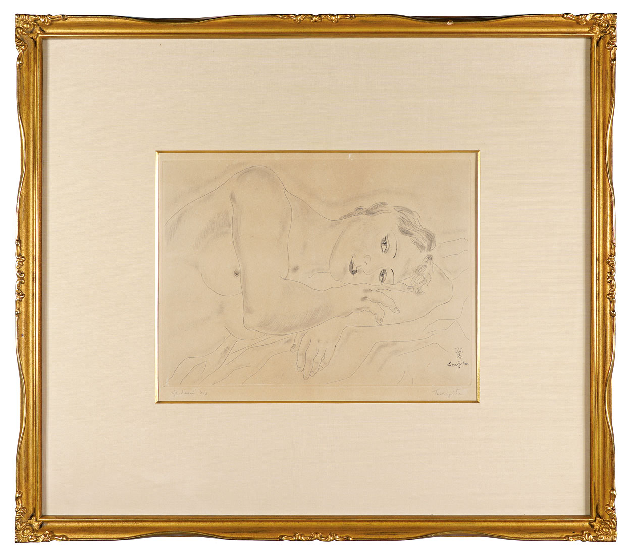 藤田嗣治（レオナール・フジタ）「横たわる裸婦」 | 山田書店美術部