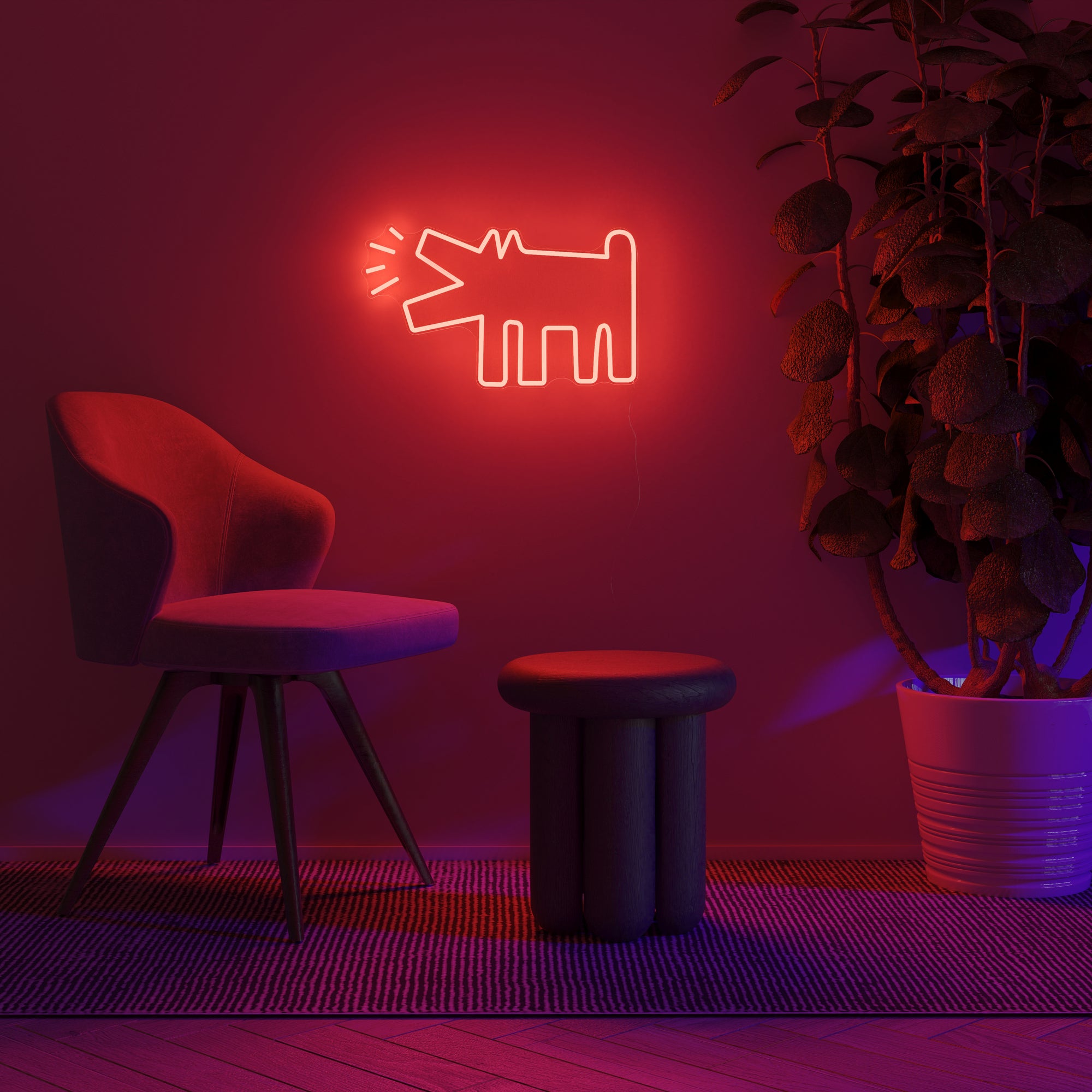 Barking Dog, YP x Keith Haring, LED neon sign – YELLOWPOP