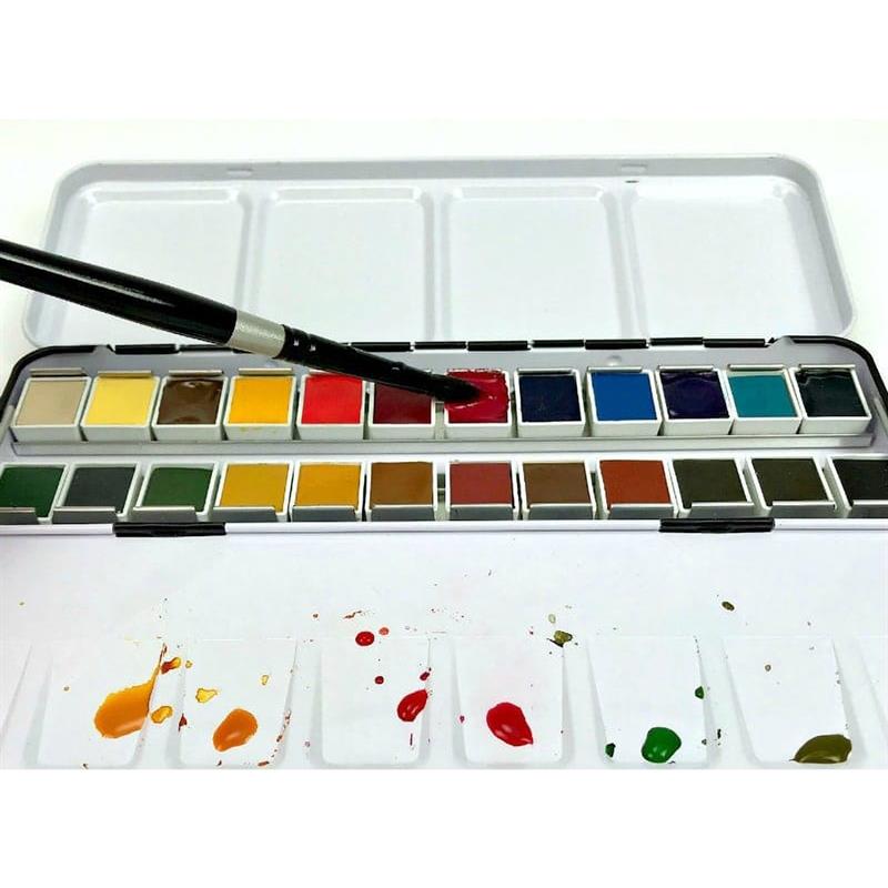 ダニエルスミス 固形 水彩絵具 ハーフパン 24色セット メタルケース