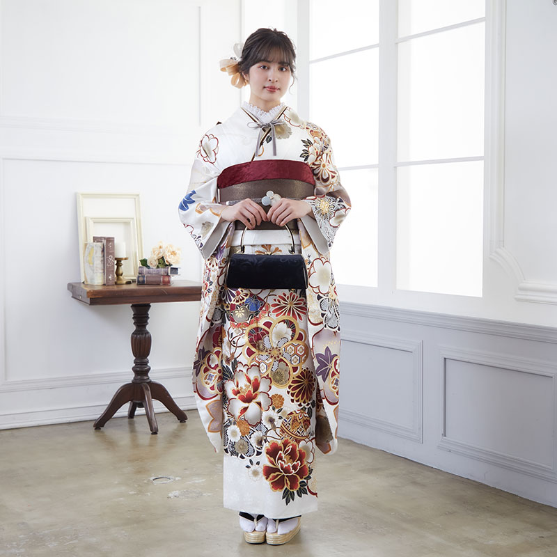 振袖：R153 【訳あり】きぬたや総絞り京友禅 牡丹☆(絹)│ 振袖