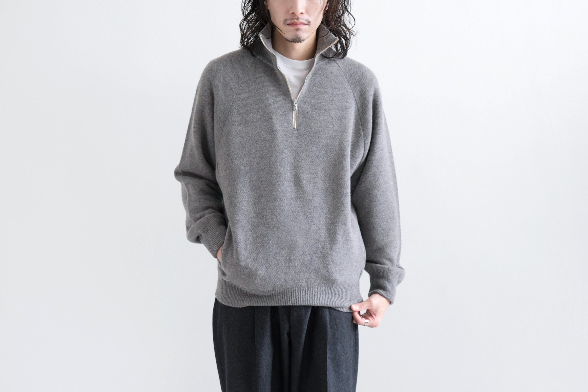 BACKLOOP CAMEL HALF ZIP - WUNDER