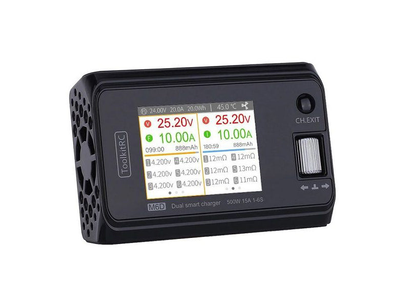 ToolKitRC M6D 500W 15A 1-6S DC デュアルチャンネル スマート Lipo