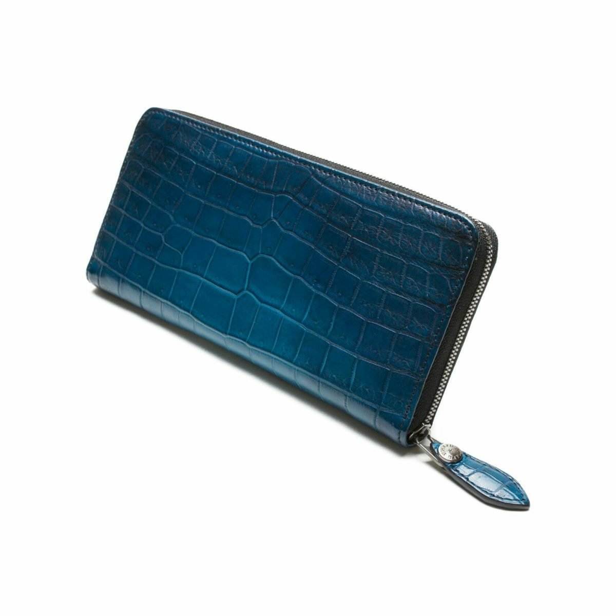 YFA114 クロコダイルラウンドファスナーウォレット ｜美しい色彩の革