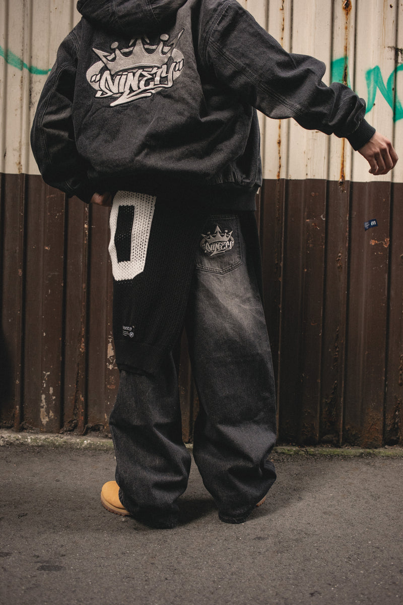 King Logo Slub Denim Buggy Pants – YZ