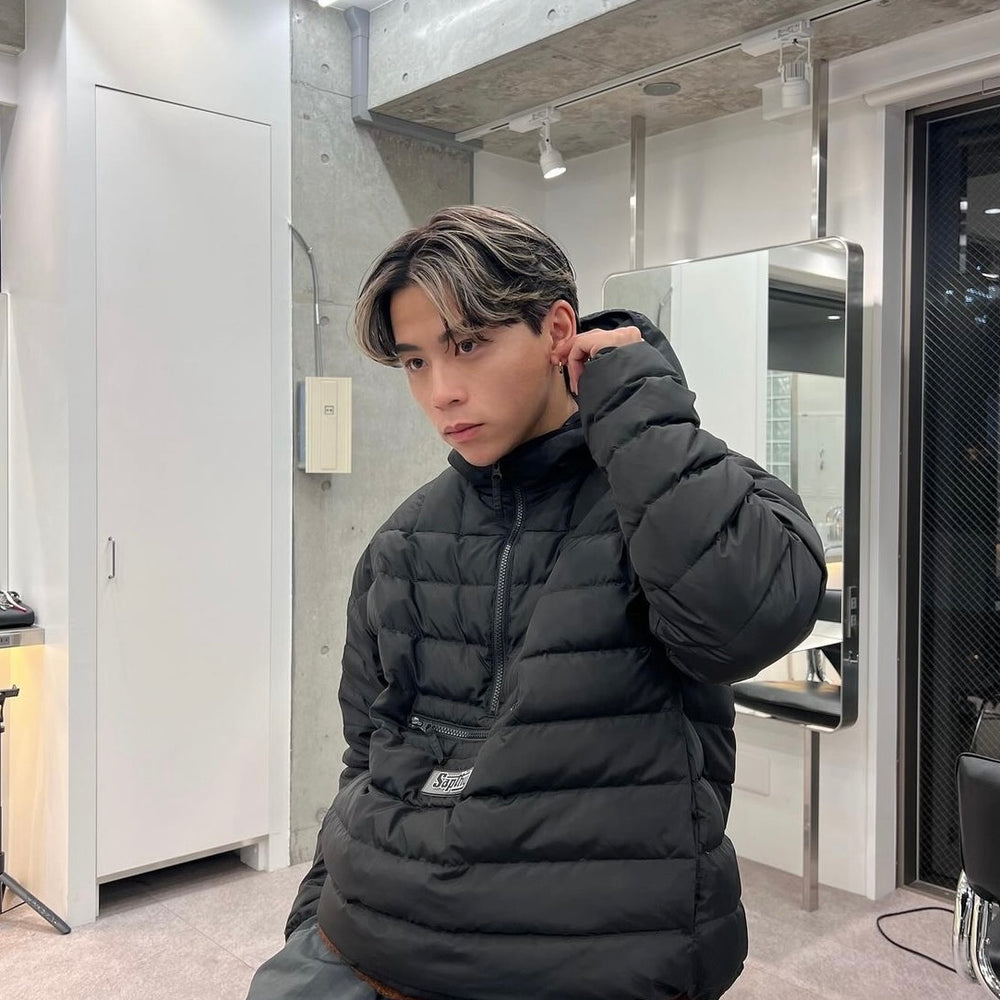 Micro Fake down Half Zip Hooded Pullover – YZ