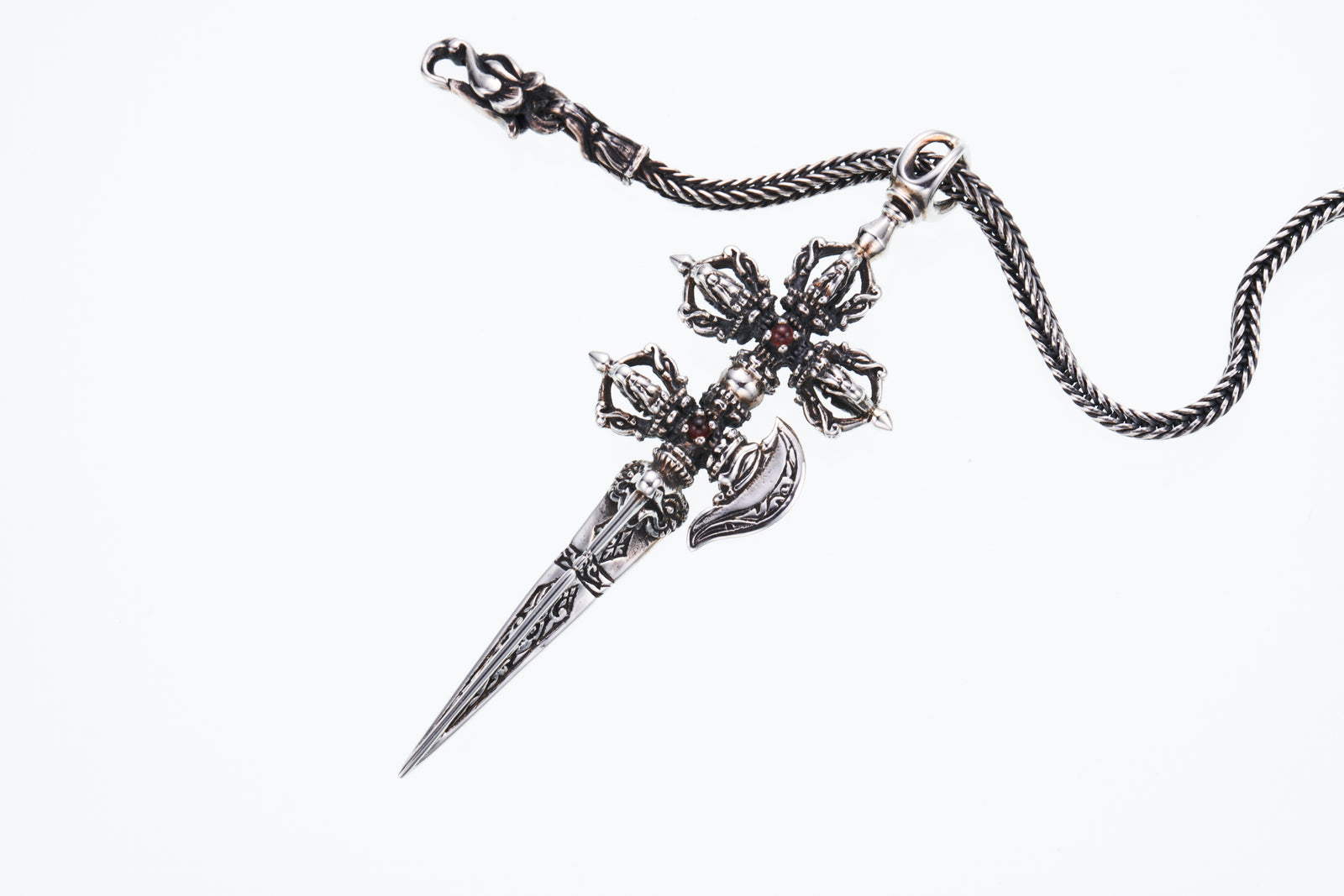 Bird Double Dorje Kartika Dagger (S) : (Garnet / Blue Moonstone