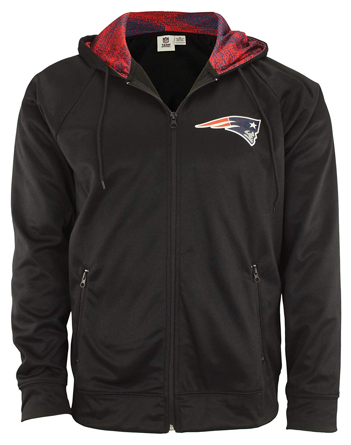 Zubaz NFL New England Patriots Men's Heavyweight Full Zip Performance