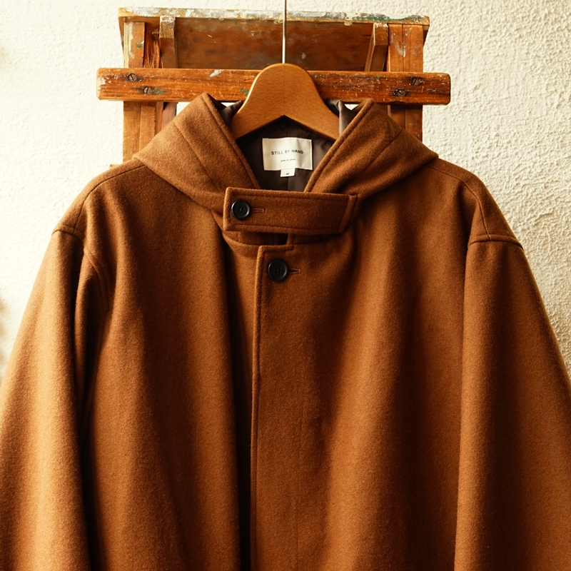 STILL BY HAND 軽く暖かい縮絨メルトンのフードコート | ACOO TOKYO