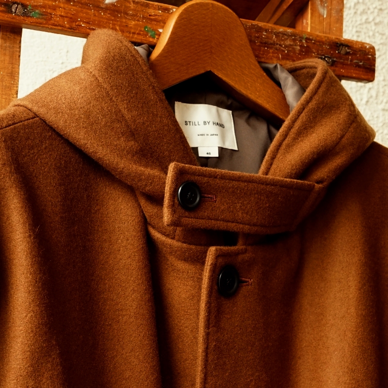 STILL BY HAND 軽く暖かい縮絨メルトンのフードコート | ACOO TOKYO