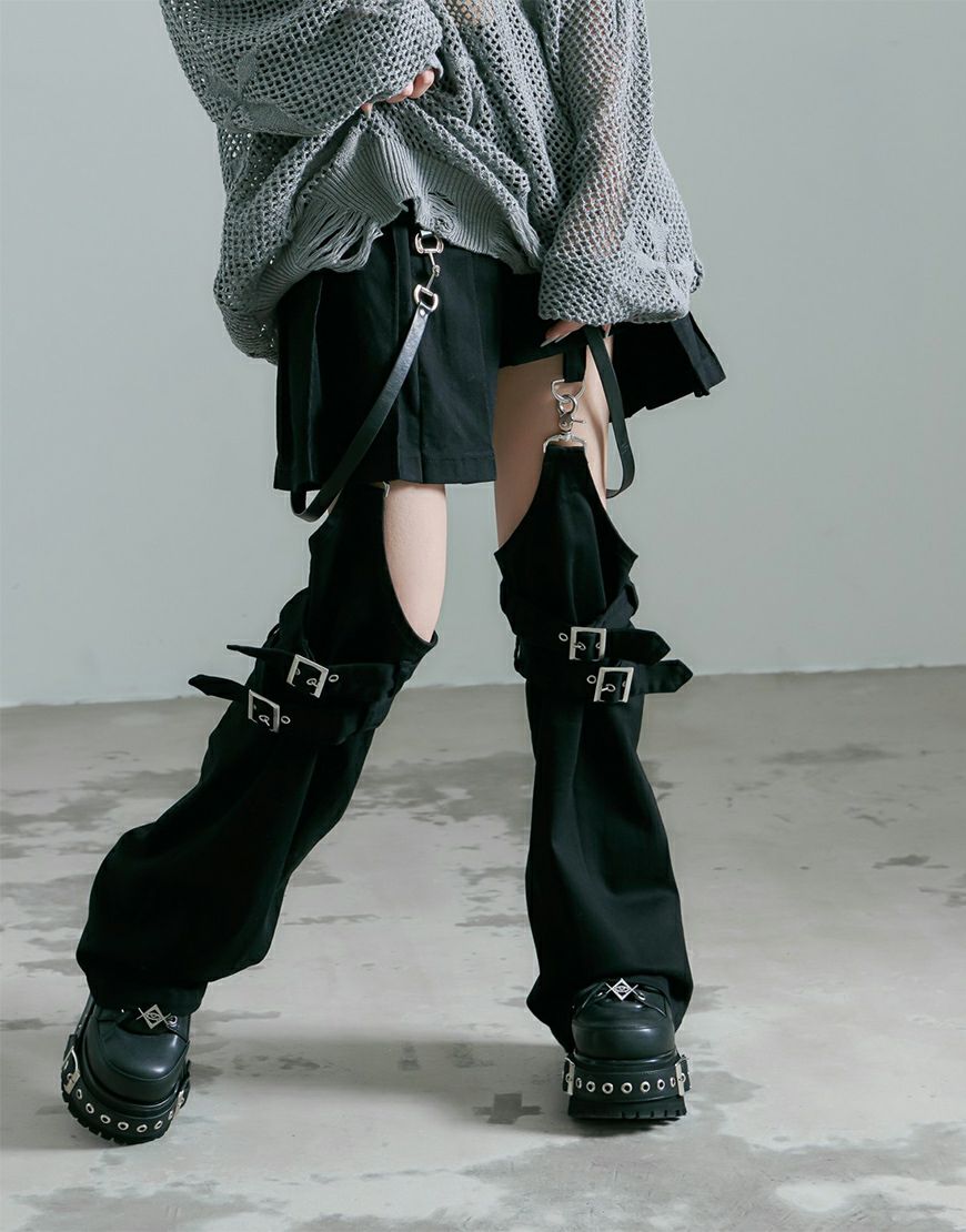 REFLEM【レフレム】レッグカバー付きレイヤードデニムショートパンツ/全2色