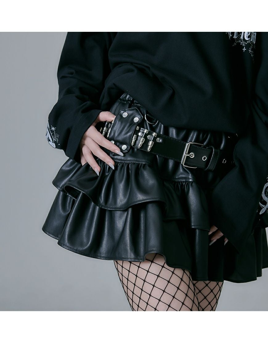 REFLEM【レフレム】弾丸ベルト付きフリルスカート/全2色