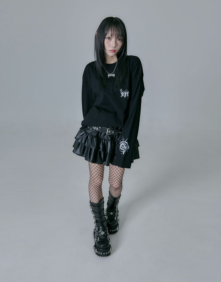 REFLEM【レフレム】弾丸ベルト付きフリルスカート/全2色
