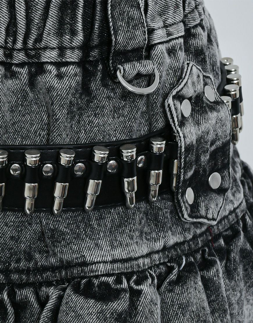 REFLEM【レフレム】弾丸ベルト付きフリルスカート/全2色