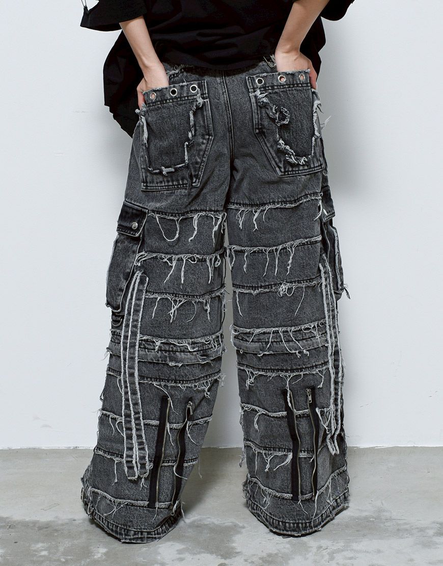 REFLEM【レフレム】2wayツギハギカーゴデニムパンツ/全3色