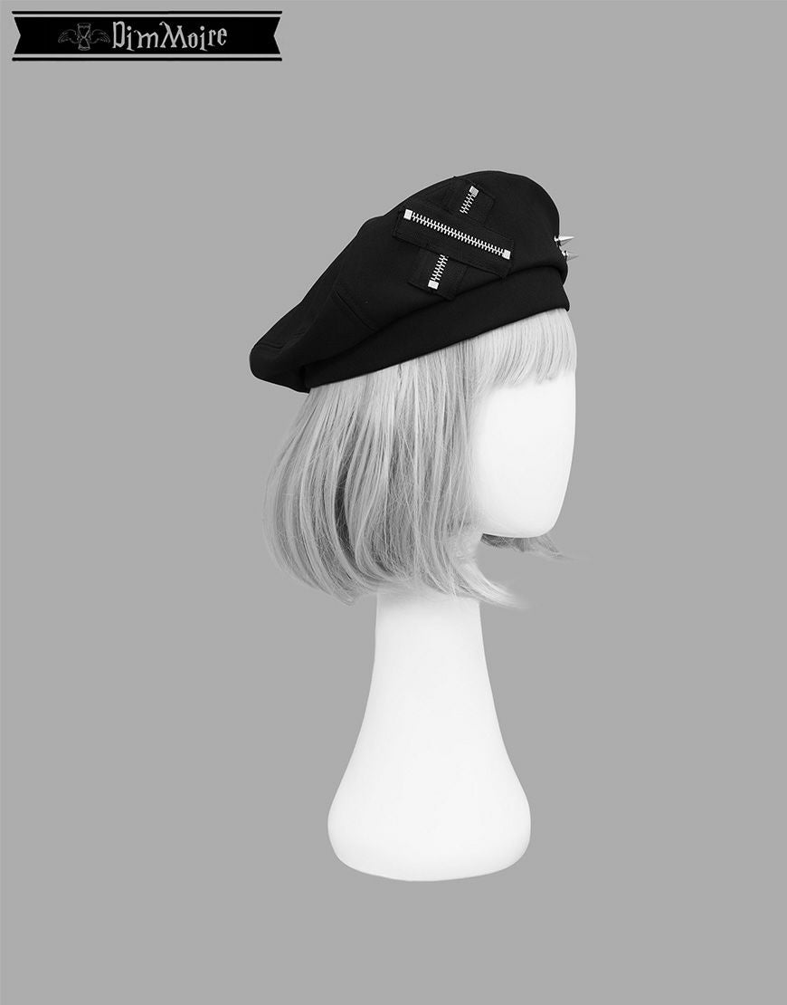 DimMoire【ディムモアール】魅了のロゴリベットベレー帽/Black