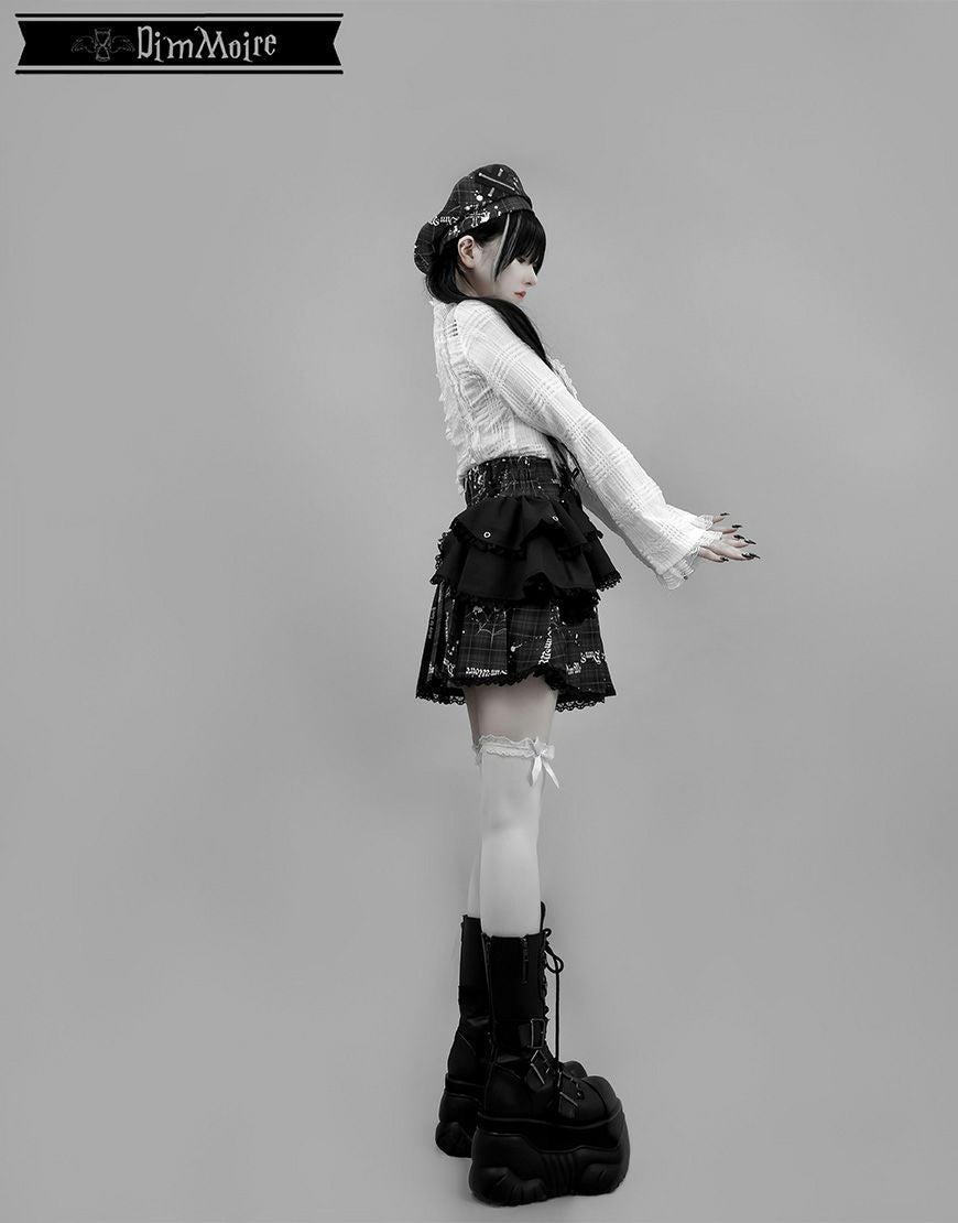 DimMoire【ディムモアール】魅了のアシメミニスカート/Blackチェック